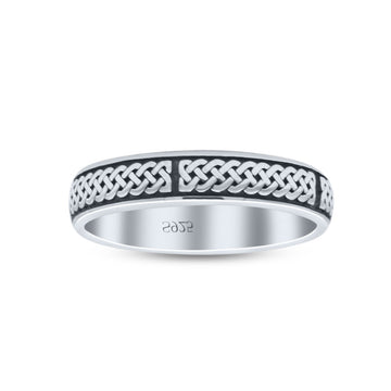 Oxidized Claddagh Irish Triquetra Heart Designer Celtic Knot Fashion Band Thumb Ring